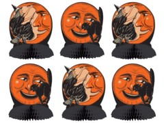 Vintage Halloween Lot Beistle Cat, Witch Moon Bulk Party Supplies Centerpieces