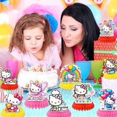 Hello Kitty Honeycomb Centerpieces Sanrio Birthday Table Honeycomb Decorations