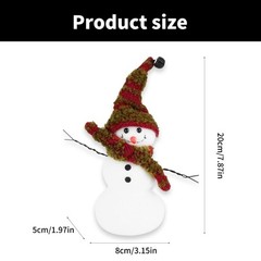 Snowman Plush Dolls with Striped Hat and Scarf Christmas Festival Desk Ornament