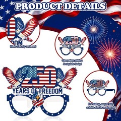 36 Pcs 250th Anniversary Eyeglasses Decorations, Patriotic 4th of July Party…