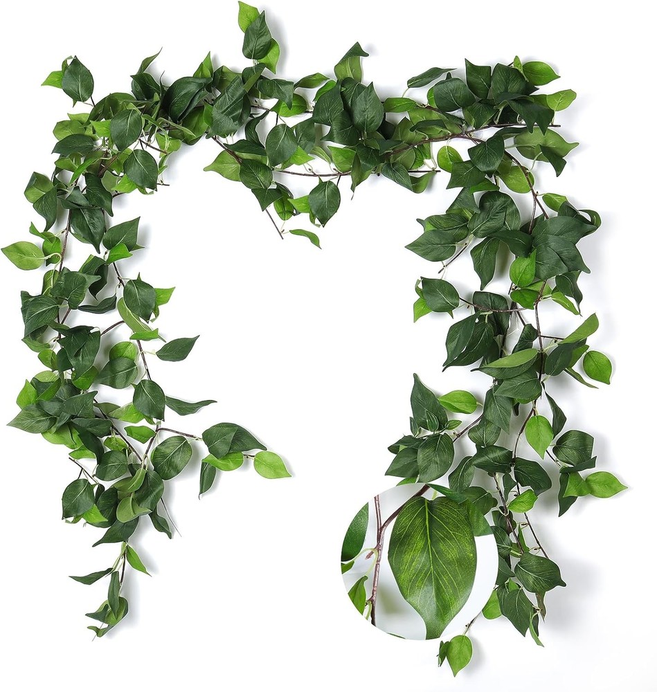 3Pcs Artificial Vines Ivy Garland 6.3Ft Fake Green Leaves Ivy Garland Faux