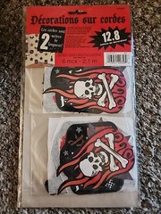 ROCK & ROLL Hanging Skulls, Flames, Stars & Guitars 7ft long Party Celebration