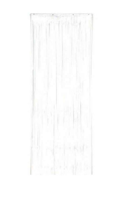 WHITE PLASTIC DOOR CURTAIN ~ Birthday Party Supplies Hanging Decoration NEW