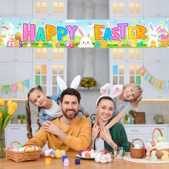 Happy Easter Banners, Outdoor/Indoor Decorations, 118′ x 20′, Easter Theme Pa…