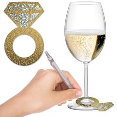 Beistle Diamond Ring Wine Glass Markers – Bachelorette | Party Supply