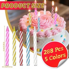 MAQIHAN Multicolor Spiral Birthday Candles 6×0.5 cm/2.36×0.2 in, Multicolored