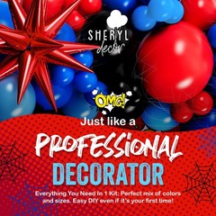 ALL-IN-1 Spider Balloon Arch Kit with BONUS Starburst for Spidy Birthday Deco…
