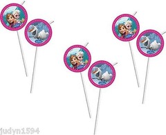 6 FROZEN CLEAR FLEXIBLE PLASTIC DRINKING STRAWS PARTY STRAW ELSA ANNA OLAF