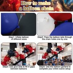 4th Of July Balloon Arch Kit, Win Ruby Dark Red Navy Blue White Metallic Gold…