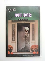 HALLOWEEN SKELETON DOOR COVER DRIPPING BLOOD POSTER PARTY WALL DECORATION SKULL