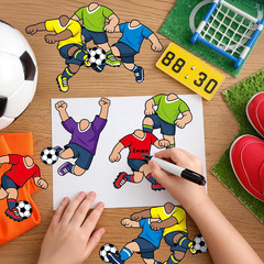 Soccer Player DIY Cutouts – 50Pcs Soccer Players DIY Photo Craft for Kids Sport