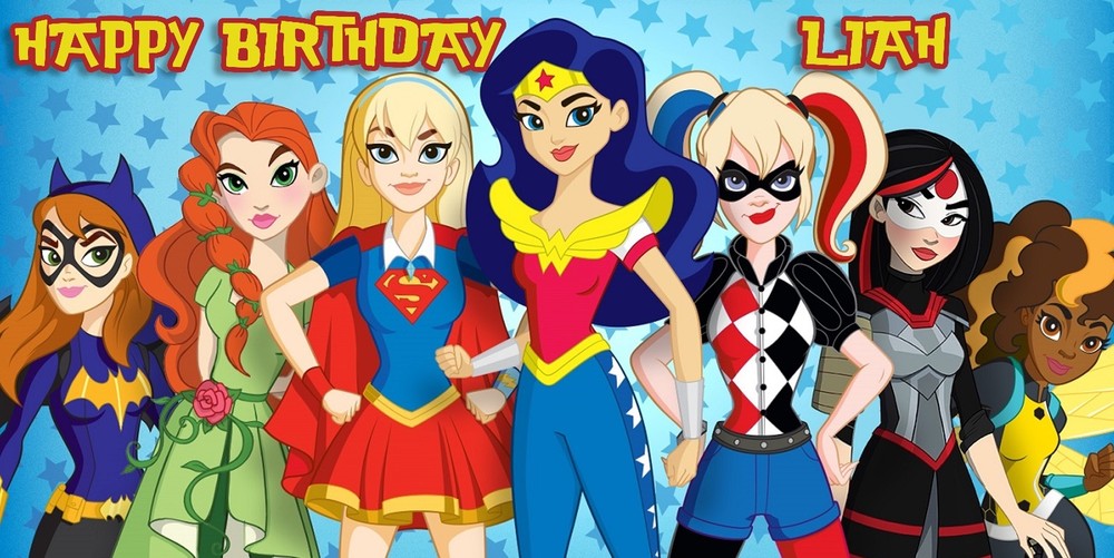 Birthday banner Personalized 6ft x 3 ft Super Girls