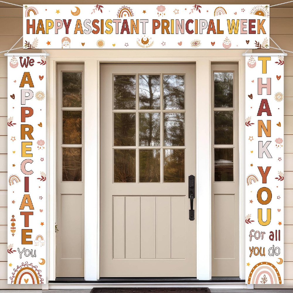 Fanfanwin 3 Pcs Happy Assistant Principal Week Banner Set Principal