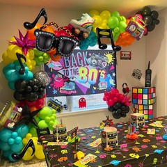 171Pcs 80s 90s Disco Balloon Arch Kit – Retro Party Decorations, Foil Balloons