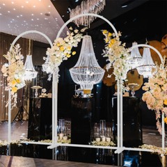 3x Large Metal Arch Backdrop Stand Wedding Arch Square Arched Frame 5/6/6.7ft