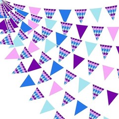 32Ft Video Games Party Decorations Purple Pink Blue Theme Fabric Banner Llama