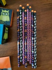 Halloween Party Supplies Lot: Invitation Kit, Window Silhouettes, Pencils & More