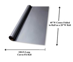 Silver Color Cut-to-Fit Easy Table Cover 100-Ft x 40″W Disposable Plastic #290