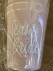 Bride & Team Bride Bachelorette Wedding Showers Party Cups 11 Pk Pink White 16oz
