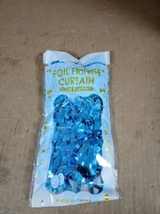 2 Pieces 3.2ftx6.5ft Light Blue Foil Curtain Decoration British Party Props New