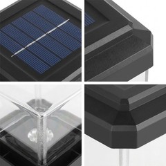 Black Solar Fence Light LED Fits Multiple Sizes Fence Posts Weatherproof Design