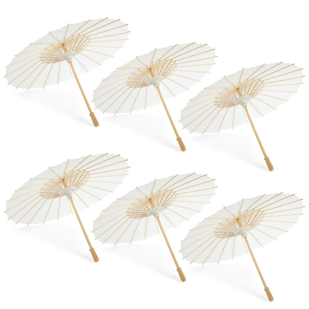 Sustainable Greetings 6-Pack Parasol Paper Umbrellas for Decorations for Kids,