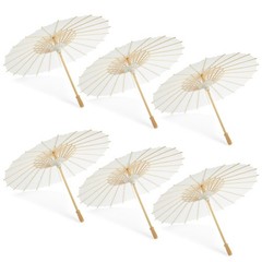 Sustainable Greetings 6-Pack Parasol Paper Umbrellas for Decorations for Kids,