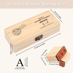 42 Pcs Letter Stamps, Rubber Stamps Alphabet Stamps, Wooden Stamps Number Alp…