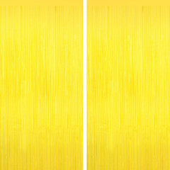 Yellow Tinsel Backdrop Foil Fringe Curtains – 2 Packs Door Streamers Backdrop fo