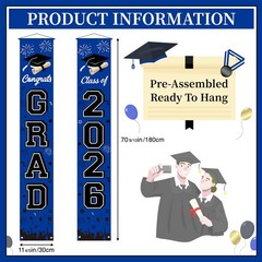 Graduation Decorations 2026 Porch Banner, Congrats Grad Class of 2026 Banner …