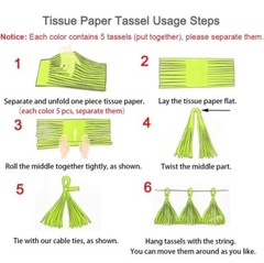Retro Pink Sage Green Tissue Pepper Tassel Garland for Woodland Shower 15 Pcs