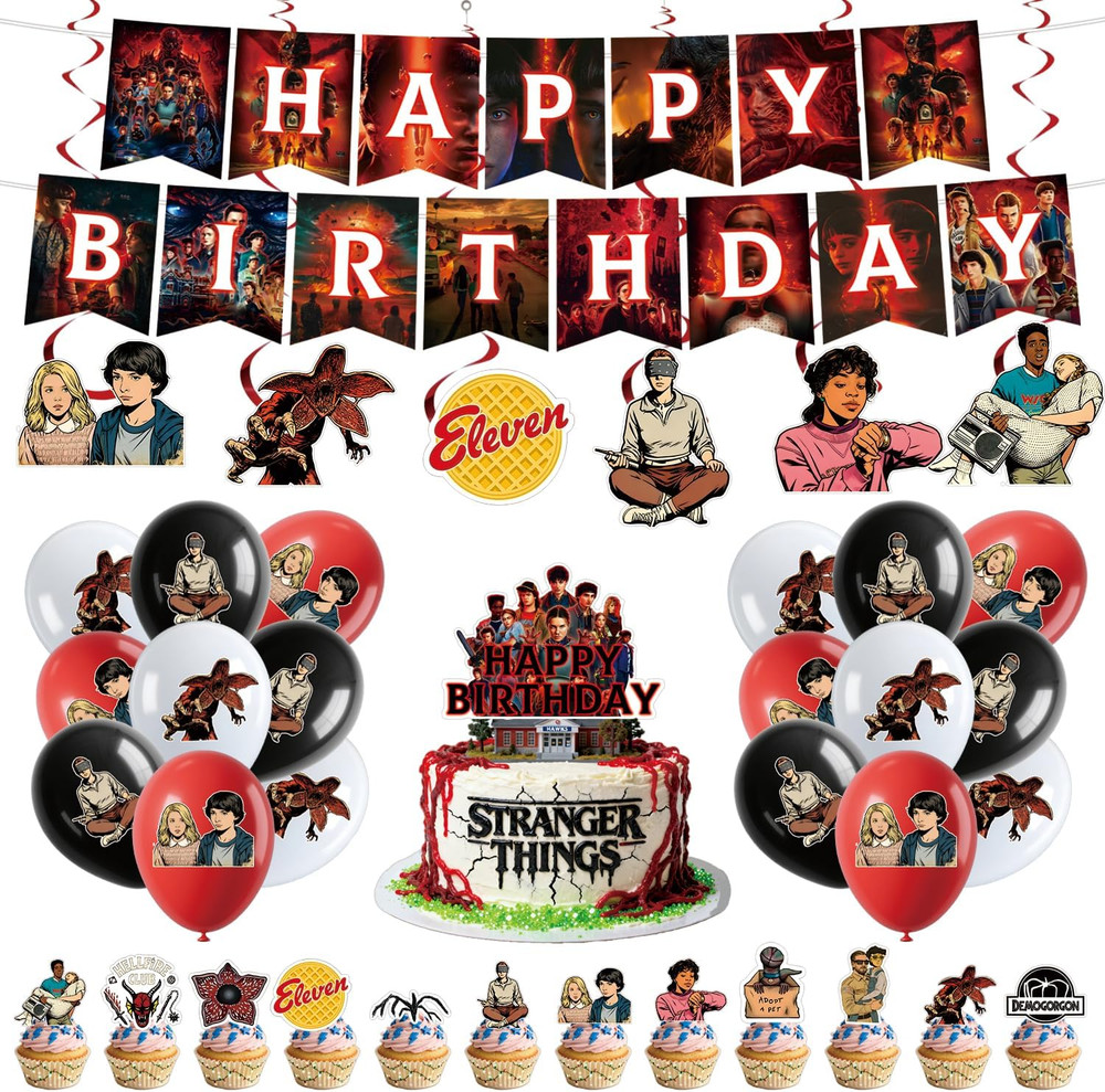 50Pcs Stranger Season 5 Things Party Supplies for Kids, Birthday Decorations Set