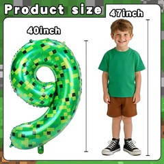 40 Inch TNT Pixel Number 9 Balloons Party Decorations,Blast Gaming Style Larg…