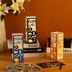 6 Pcs Light Up Graduation Centerpieces Class of 2026 Lantern Boxes Blue Decor