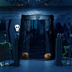 1 Pack Reusable Halloween Gauze Creepy Cloth Black for Haunted House Decoration