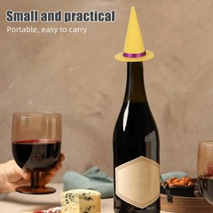 12Pcs Mini Yellow Felt Witch Hats Reusable Halloween Bottle Toppers and Decor