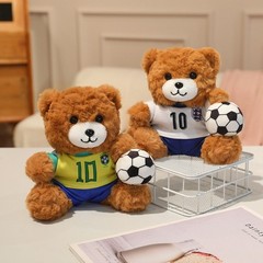 2026 Soccer Teddy Bear Plush Toy Stuffed Animal with Ball Fan Gift