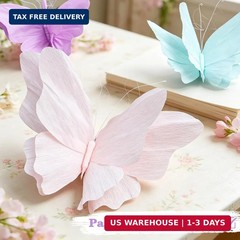3D Hanging Butterfly Decorations, Butterfly Birthday Party Decorations, 4 Pcs Cr