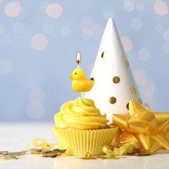 Coume 9 Pcs Yellow Duck Cake Candles Birthday Decorations Small,