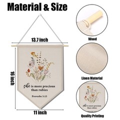 2 PCs Inspirational Bible Verse Botanical Toddler Baby Room Nursery Wall Deco…