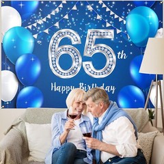 6x4ft Happy 65th Birthday Banner Backdrop – 65 Years Old Birthday Decorations…