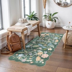 2×4 Rug Washable for Entryway – Non-Slip 2′ x 4′ (Rectangular), Green