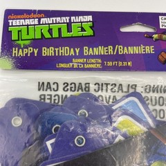 TMNT Teenage Mutant Ninja Turtles Happy Birthday Banner 7.59 ft NOS 2012 Party
