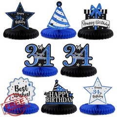 LASKYER 34th Shiny Blue Honeycomb Centerpiece