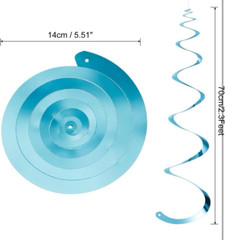 30 Blue Party Hanging Swirl Streamer Decorations & Plastic Connects~FREE SHIP!