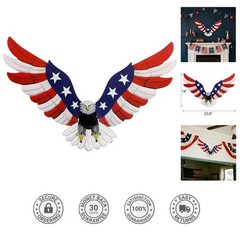 Handcrafted American Eagle Wall Art – 4th of July Patriotic Décor 23.6″ x 14″