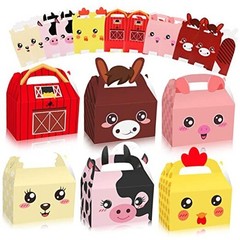 Farm Animal Party Decorations, 12 Pcs Gift Wrap Boxes, Birthday Party
