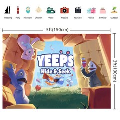 Yeeps Party Decoration Birthday Backdrop Banner Poster Background Vinyl 5x3ft