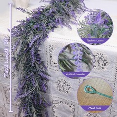 Spring Summer Lavender Purple Garland, 6Ft Lavender Artificial Green Garland,