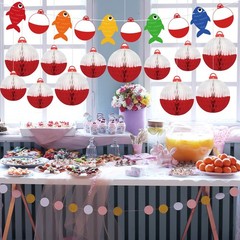 13PCS Gone Fishing Party Decorations for Ofishally Birthday, Bobber Paper Han…